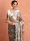 Grey Jimmy organza tie dye hand embroidery saree