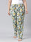 Green Cotton Knit Printed Lounge Pants
