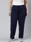 Women Solid Navy Mid Rise Track Pant