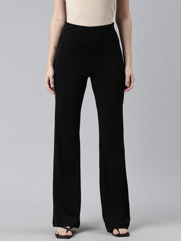 Black Roma Ponte Flared Pant