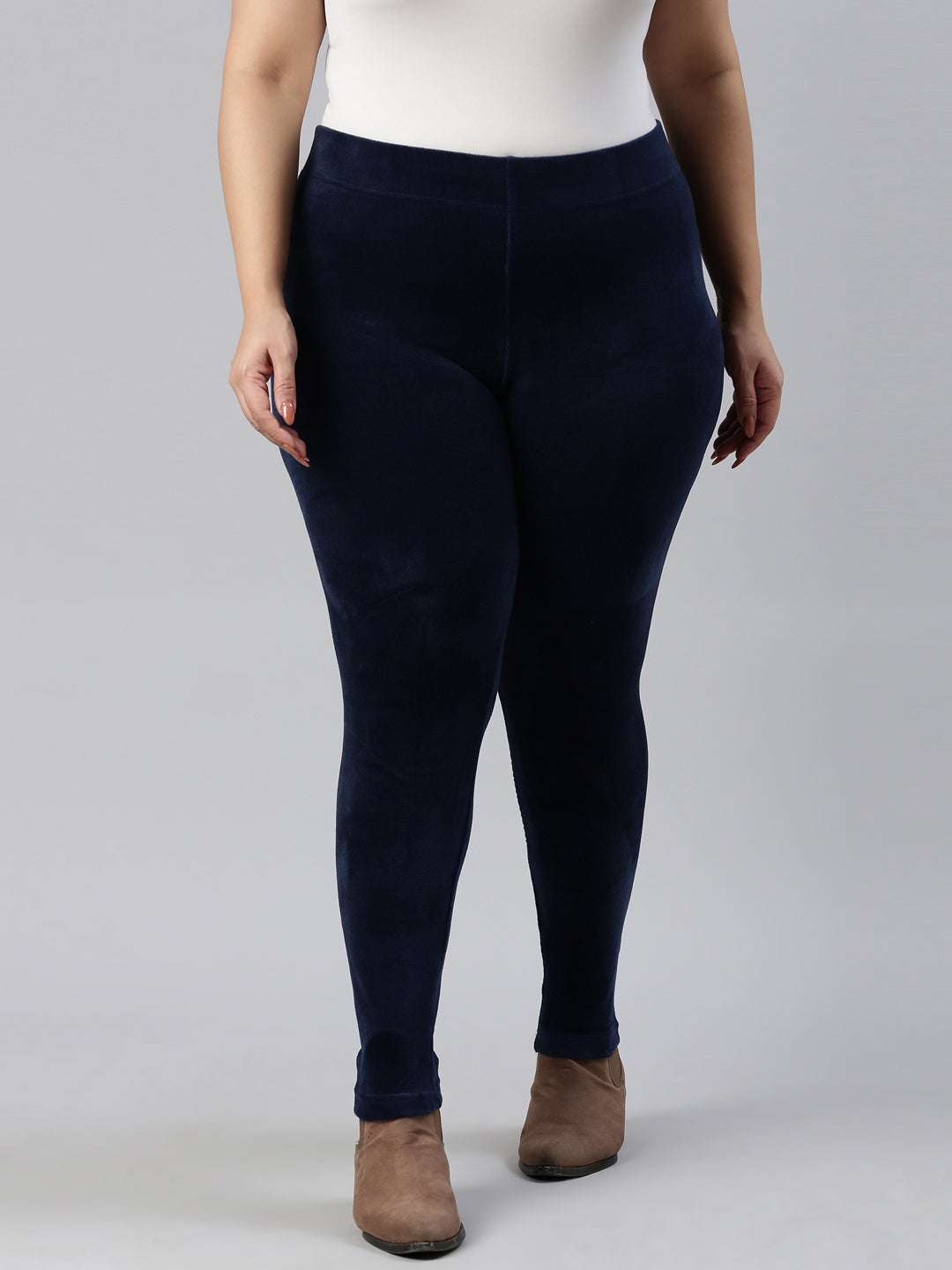 Women Solid Navy Ultra Warm Leggings