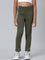 Girls Solid Olive Green Jeggings