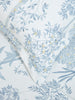 Westside Home Dusty Blue Toile Design King Bed Flat Sheet and Pillowcase Set