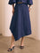 Asymmetric Midi Skirt - Navy