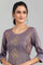 Purple Round Neck Printed kurta