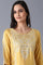 Yellow Placement Print kurta