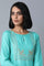 Green Glitter Printed kurta