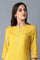 Yellow kurta With Printed Yoke