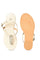 W Off White Embroidered Round Toe Flat