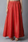 Red Dobby Printed Flared Woven Skirt with Elasticated Waist
