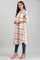 White & Orange Shirt Collar kurta