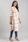 White & Orange Shirt Collar kurta