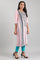 Pink Round Neck Printed Liva kurta