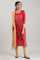 Red Round Neck Printed kurta