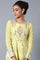 Yellow Round Neck Festive Dress