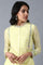 Yellow Mandarin Neck Floral kurta