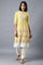 Yellow Mandarin Neck Printed Livaeco kurta