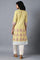 Yellow Mandarin Neck Printed Livaeco kurta