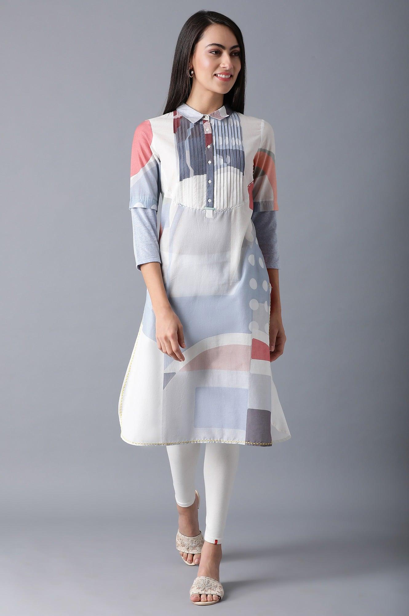 Blue Abstract Print kurta