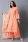 Bright Orange Khadi kurta