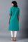 Green Round Neck Solid kurta