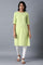 Green Round Neck Solid kurta