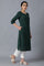 Green Round Neck Solid kurta