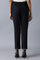 Balck Embroidered Slim Pants