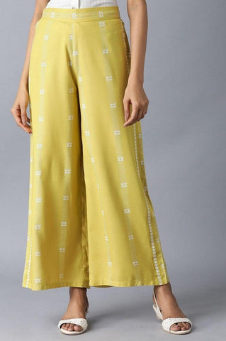 Yellow Printed Parallel Pants