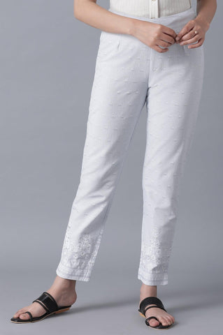 Powder Blue Printed Slim Pants