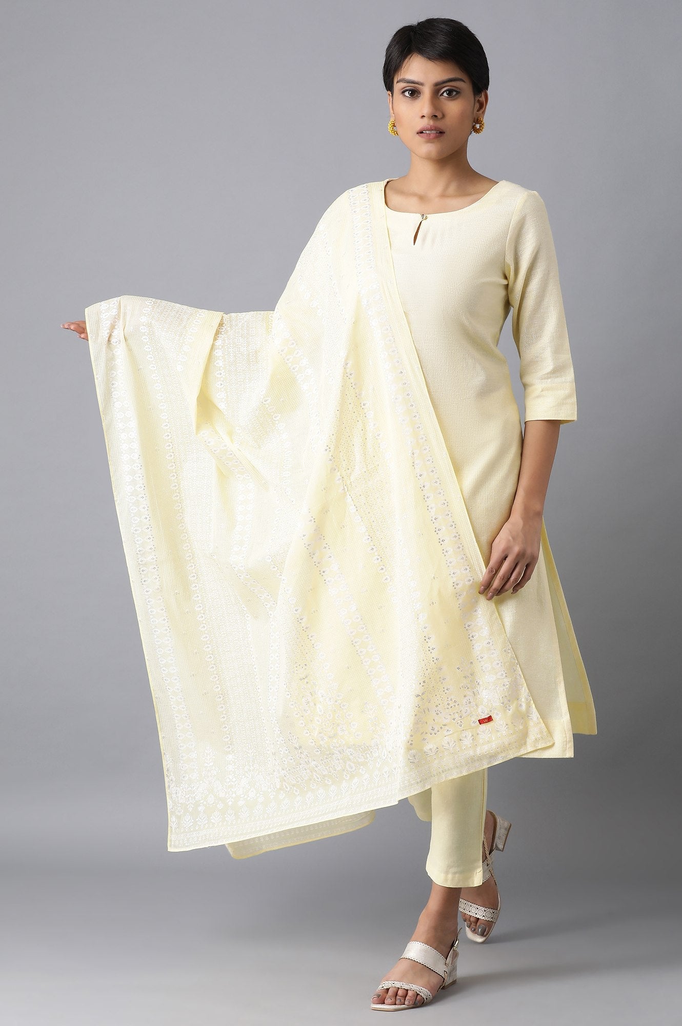 Yellow Printed Dupatta