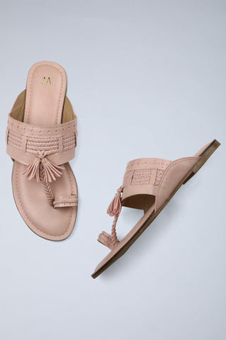 W Solid Pink Round Toe Flat