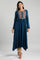 Teal Round Neck Winter kurta