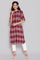 Red Band Collar Straight kurta