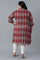 Red Band Collar Straight kurta