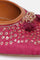 Fuchsia Square Toe Embroidered Flat-Szaira