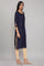 Navy Blue Solid Straight kurta