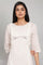 Ecru Straight kurta In Gathered Sleeves With Inner