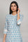 Light Blue Printed Full Placket kurta