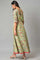 Light Green Embroidered Flared Dress