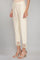 Beige Solid Slim Pants