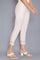 Beige Embroidered Slim Pants