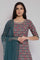 Green Printed Straight kurta-Culottes-Dupatta Set