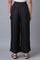 Black Solid Wide Leg Tencel Palazzo With Elasticated Waist