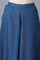 Blue Solid Flared Cotton Culottes With Drawstring