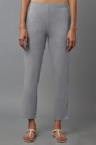 Grey Melange Jersey Pants