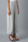 Silver Solid Straight Fit Cotton Palazzo With Elasticated Waistband