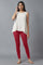 Lipstick Red Cotton Lycra Cropped Tights