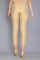 White Solid Slim Pants in Mid-rise