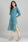 Blue Round Neck Printed kurta
